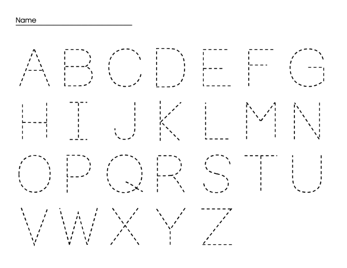 Tracing letters worksheet designed for Pre-K students to enhance fine motor skills