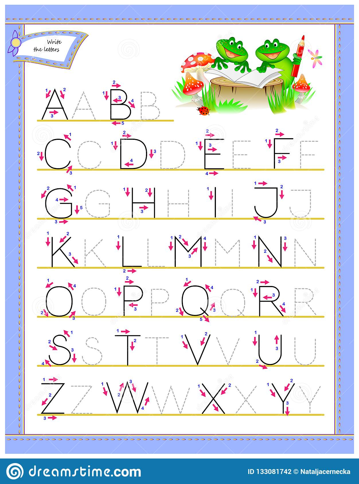 Tracing letters I, H, T worksheet for preschool handwriting practice