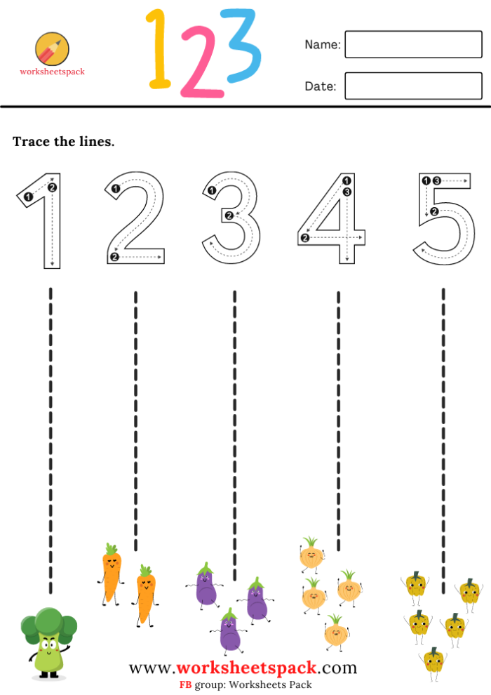 Children tracing lines from leaves to ground on a Fall-themed worksheet
