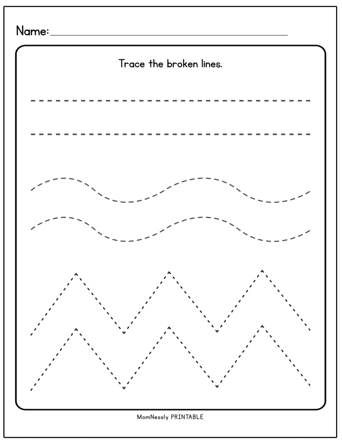 Children tracing lines from colorful leaves to the ground on a fall-themed worksheet