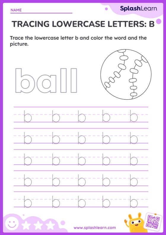 Tracing Lowercase Letters: b,d,p worksheet for Pre-K