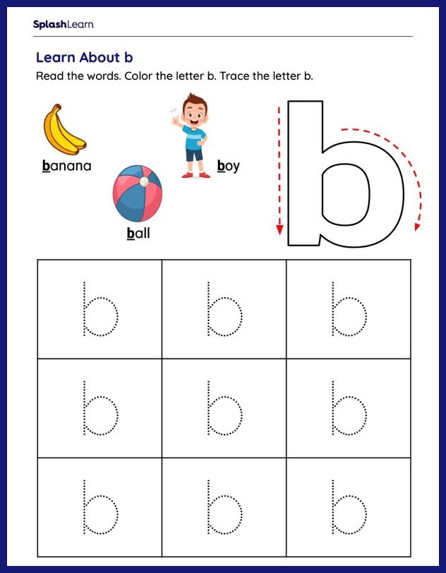 Tracing Lowercase Letters: b,d,p worksheet for Pre-K