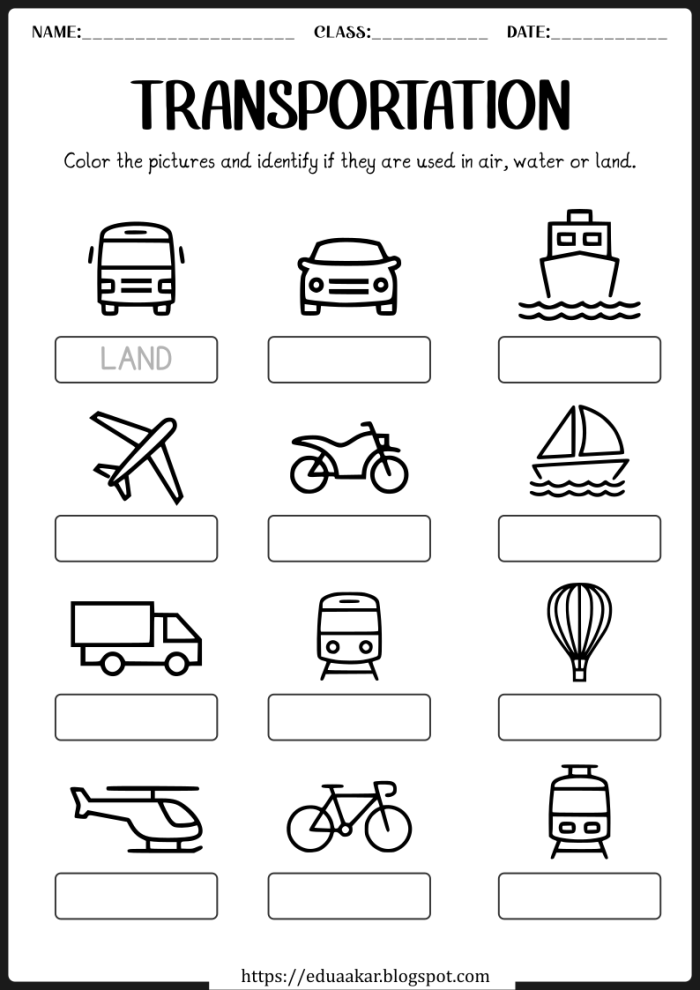 Transportation Patterns Worksheet Activity 4 for Early Learners Colorful transportation vehicles arranged in a repeating pattern for preschool math practice