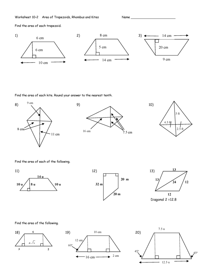 Trapezoid Perimeters worksheet for third graders to practice geometry skills