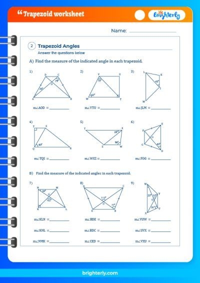 Worksheet for calculating the perimeters of different trapezoids in a fun geometry exercise
