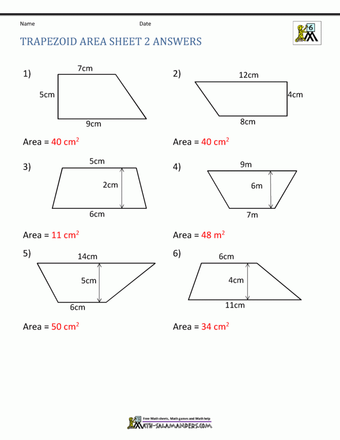Second grade students coloring and counting trapezoids and quadrilaterals on a geometry worksheet