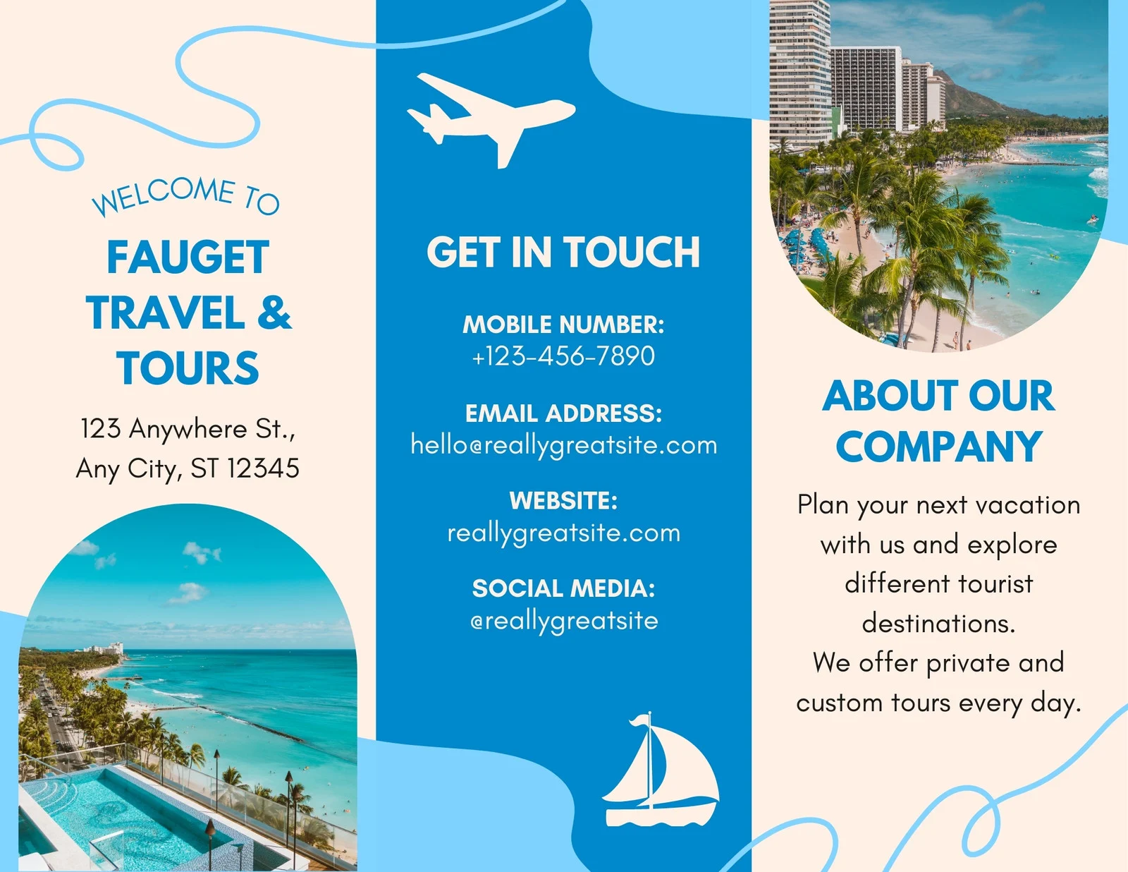 Creative worksheet for making a travel brochure about any city Colorful travel brochure for a city created by fourth-grade students