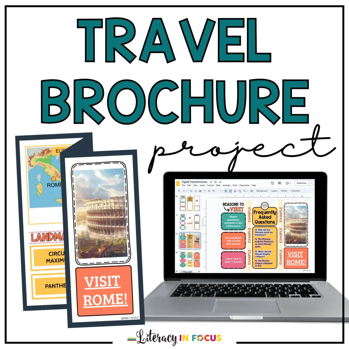 Make a Travel Brochure for Any City worksheet for educational exploration Worksheet for creating a travel brochure about any city for fourth-grade algebra students