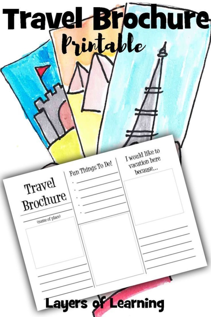 Make a Travel Brochure for Any City educational activity worksheet image Worksheet for creating a travel brochure about any city for fourth graders