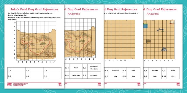 Second grade student using a treasure map grid worksheet to practice sight words and coordinate navigation