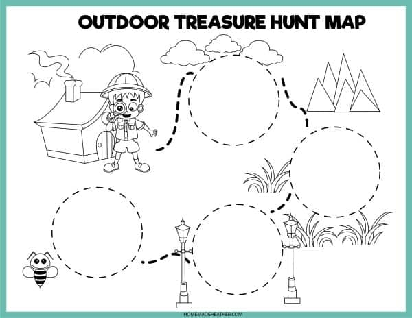 Treasure Math Map worksheet featuring subtraction exercises for fifth graders