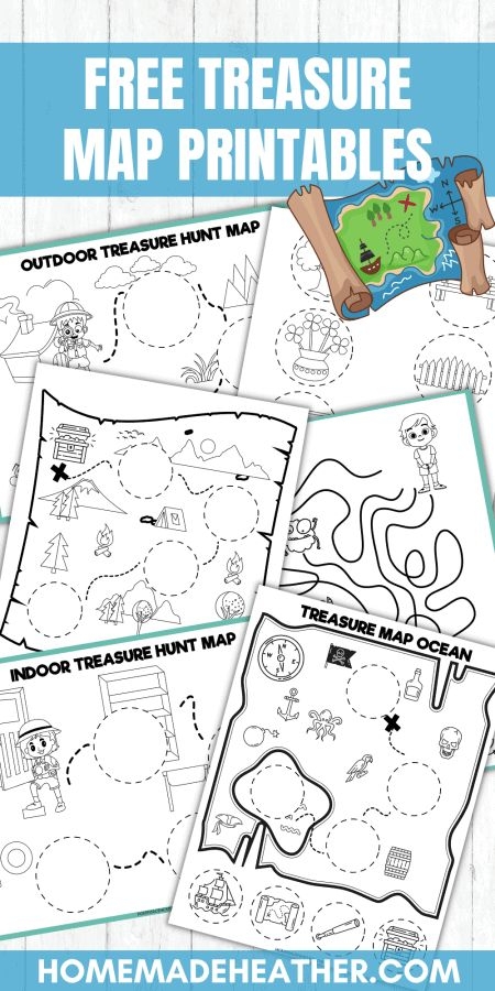 Treasure Math Map worksheet featuring subtraction exercises for fifth graders