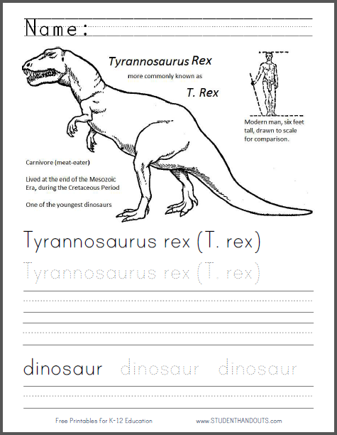 Coloring page of a fierce Tyrannosaurus Rex ready to pounce for preschoolers