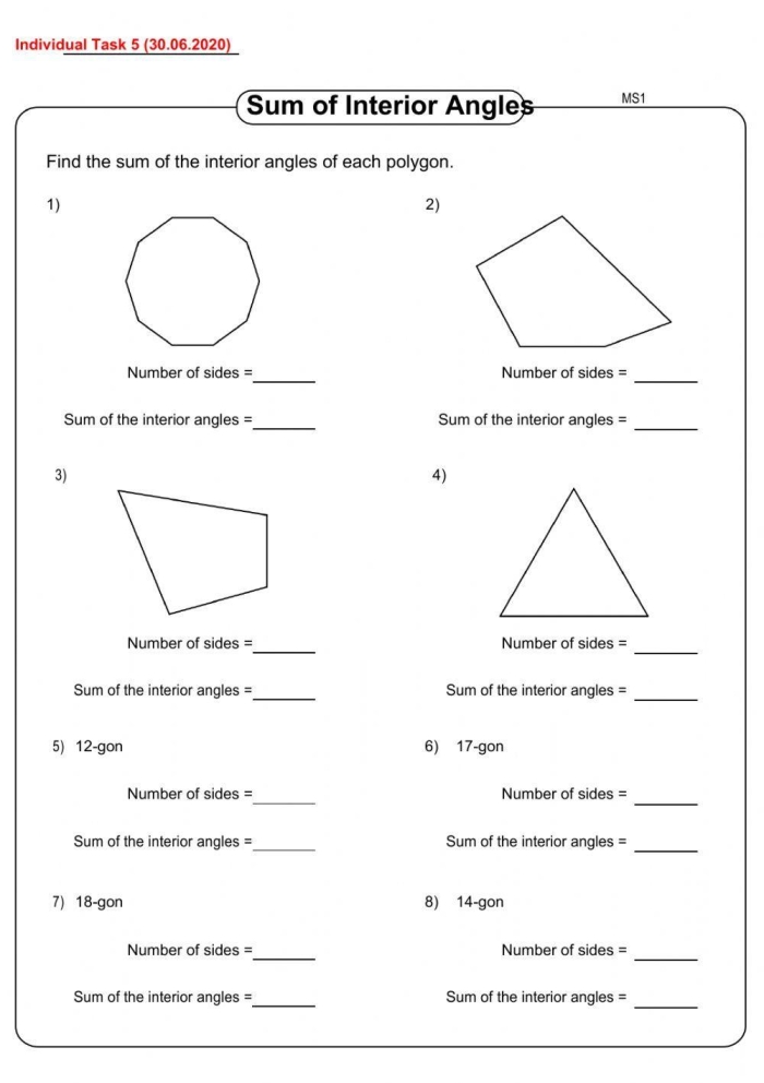 Two triangles with algebraic expressions for angle measures and variables to solve using the Triangle Angle-Sum Theorem