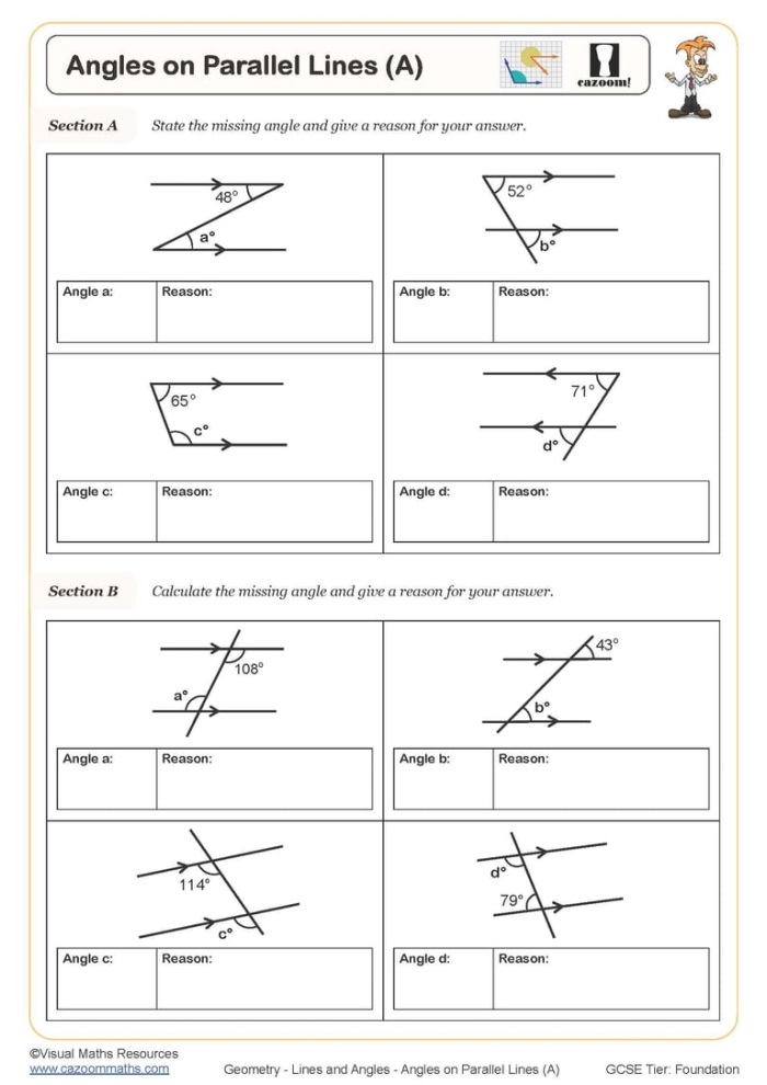 Triangle Angles worksheet for identifying triangle types: right, acute, or obtuse Worksheet for finding unknown angles in triangles for fifth graders
