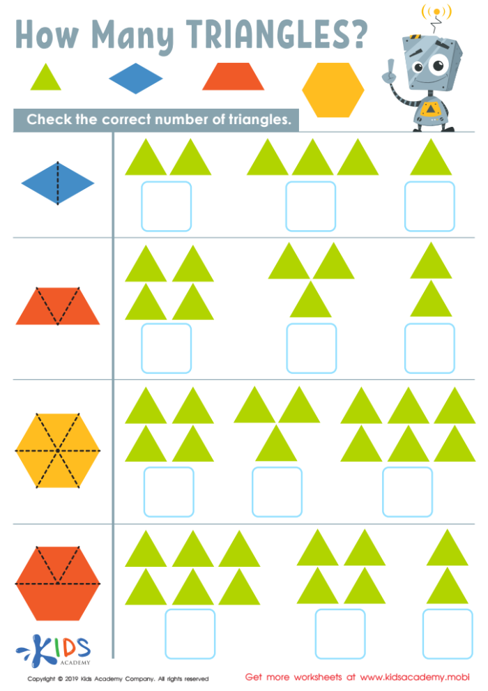 How Many Triangles Can Be Created Geometry Worksheet 1 Seventh grade math worksheet featuring geometry problems about triangle side lengths and angles