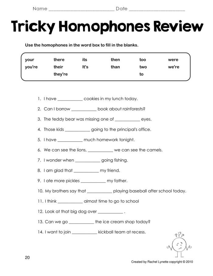Tricky Homophones Worksheet 23 Grammar Practice for Fourth Grade Fourth grade student completing a tricky homophones worksheet about distinguishing between words like piece and peace