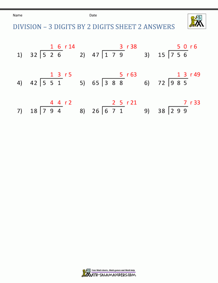 Engaging Triple Digit Division Worksheet for Fourth Graders Children practicing triple digit division with this worksheet