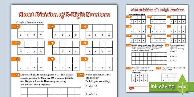 Practice advanced division with this engaging triple digit worksheet for kids Worksheet featuring triple digit division problems for fourth graders