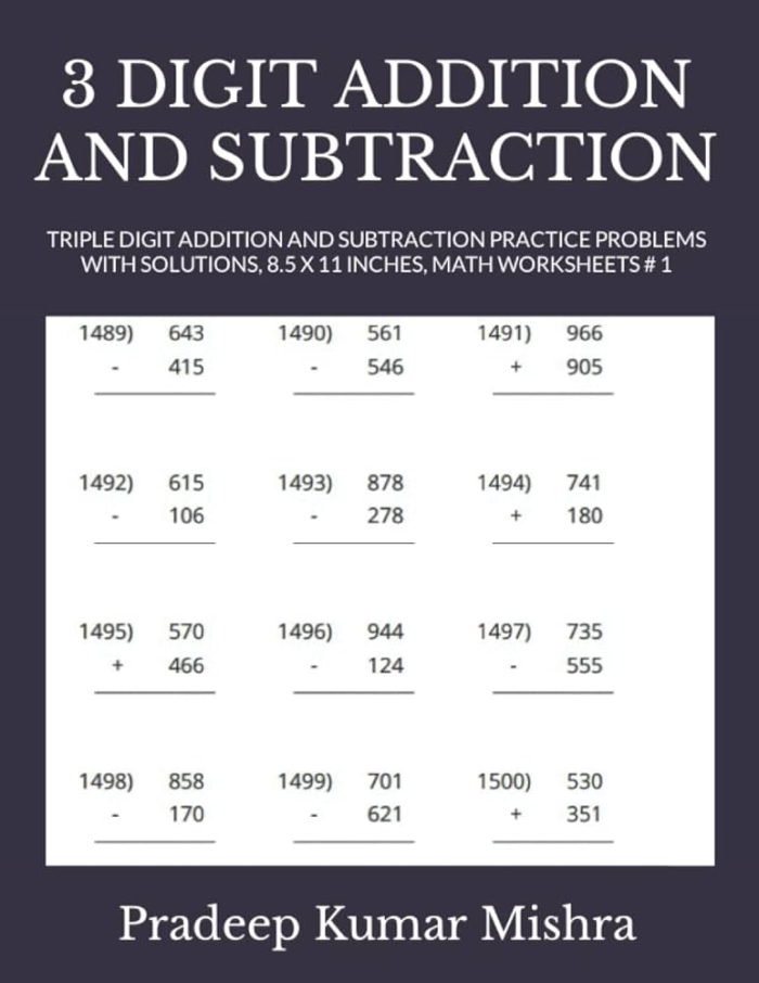 Reading worksheet for Second Grade Worksheet featuring engaging exercises for 3-digit addition and subtraction practice for second graders. Triple Digits! 3-Digit Addition & Subtraction worksheet for enhancing math skills.