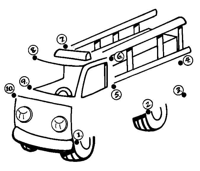 Engaging truck dot-to-dot activity for early alphabet learning Truck dot-to-dot worksheet illustrating the letter T for preschool kids