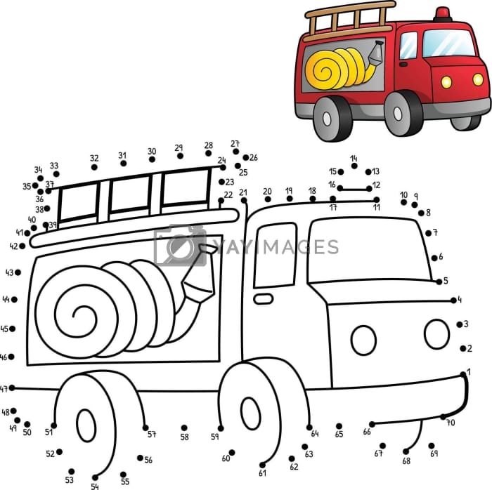 Fun truck-themed dot-to-dot activity for learning the alphabet Truck dot-to-dot worksheet highlighting the letter T for preschoolers