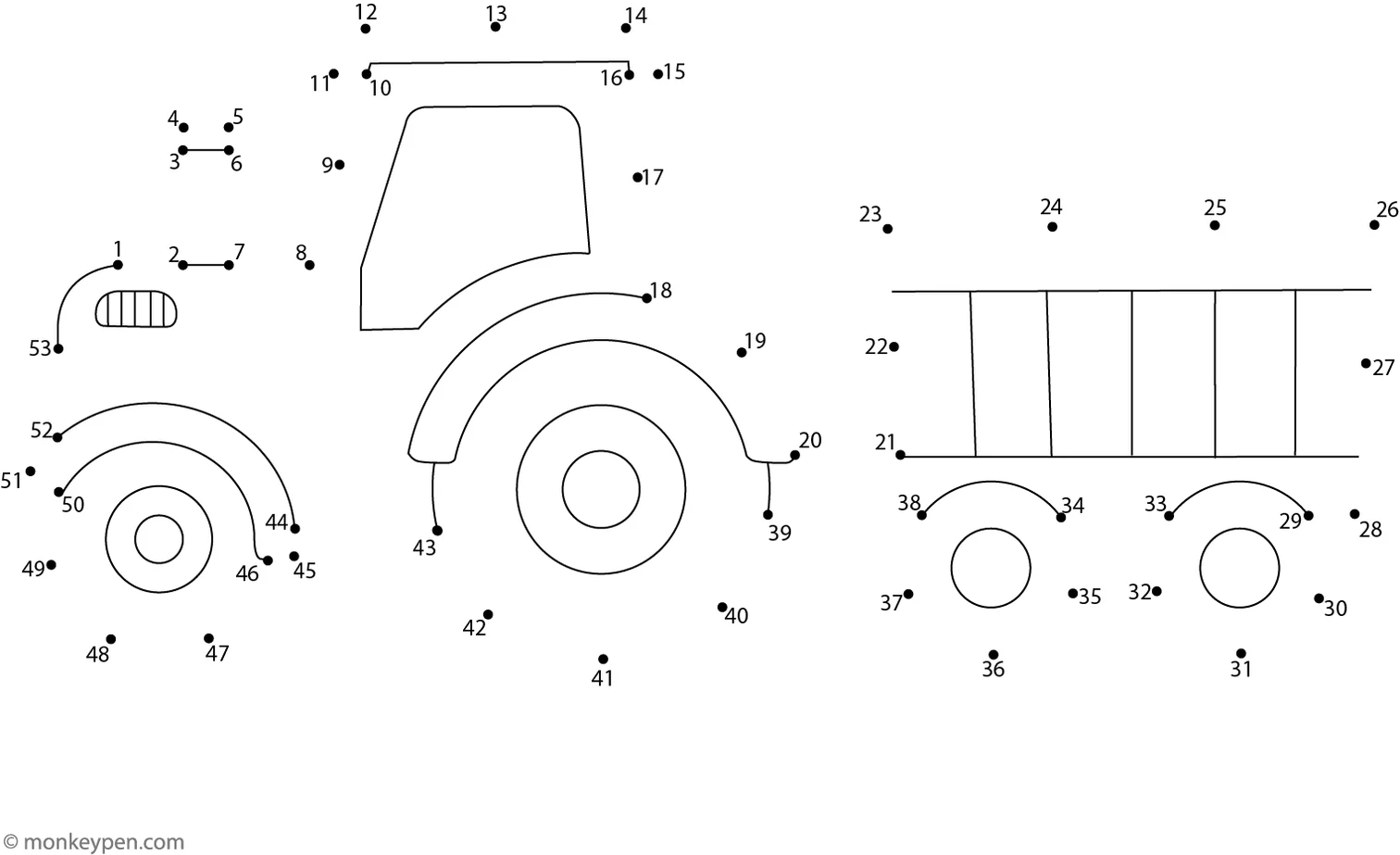 Truck Dot-to-Dot Worksheet 13 Alphabet Activity for Preschoolers Pre-K dot-to-dot worksheet featuring a truck to help children learn the letter T