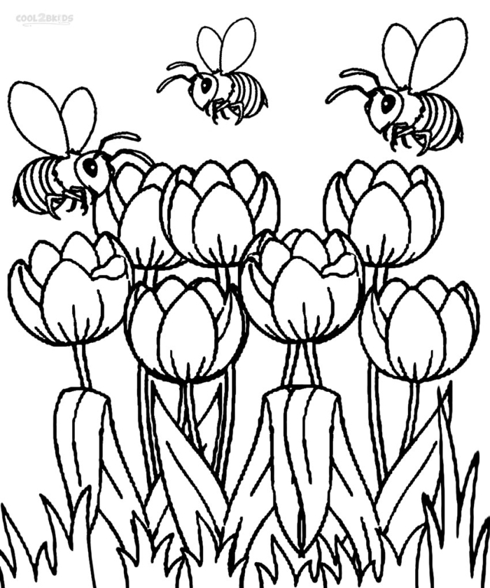 Spring-themed worksheet illustrating a tulip diagram for educational coloring activities Coloring page featuring a tulip diagram for first graders to enhance their grammar and mechanics skills
