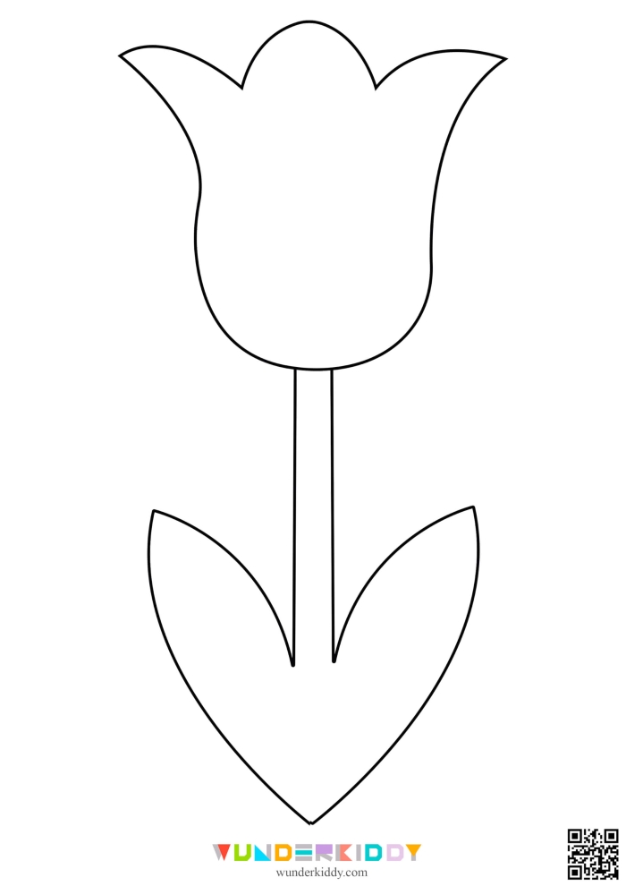 Spring-themed tulip diagram coloring activity for young learners in first grade Coloring page worksheet featuring a tulip diagram for first graders to enhance their grammar skills