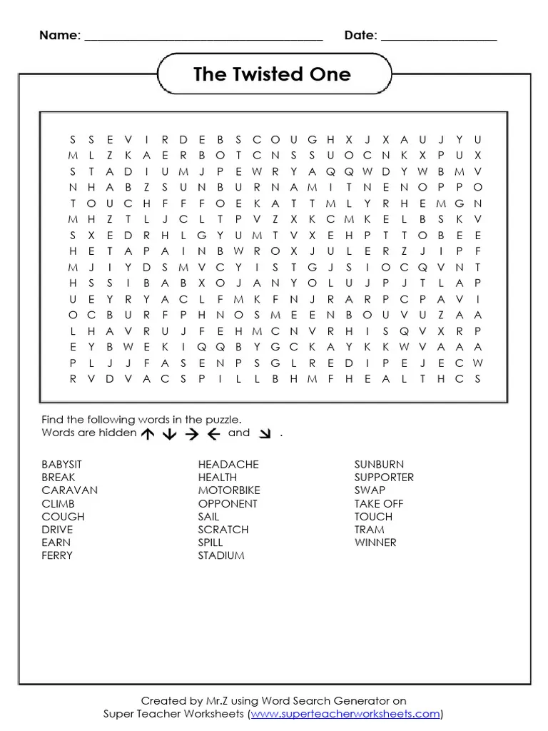 Worksheet featuring a lighthearted story about a twisted ankle with hidden similes for second graders