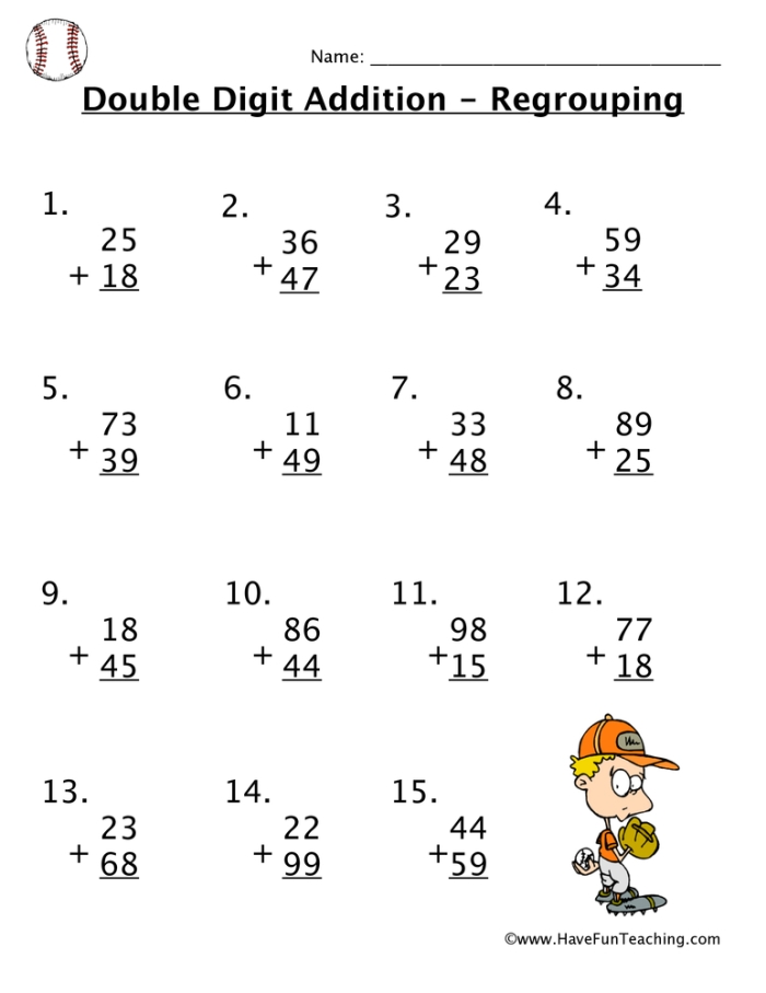 Easter Addition Practice: Two-Digit Number Problems for Young Learners Second grade students practicing two-digit addition with Easter-themed math problems on a colorful worksheet