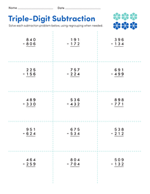 Colorful worksheet featuring cheerful flamingos helping kids practice two-digit subtraction by borrowing