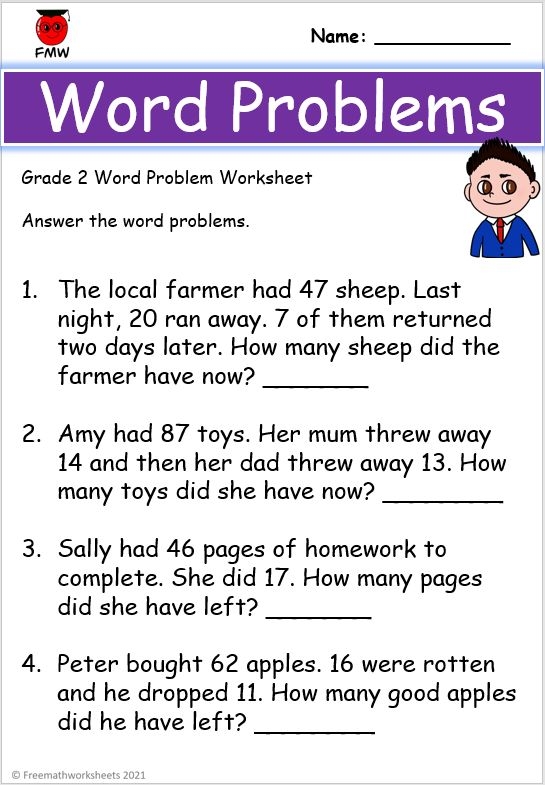 Two-digit subtraction worksheet featuring adorable animals for second graders