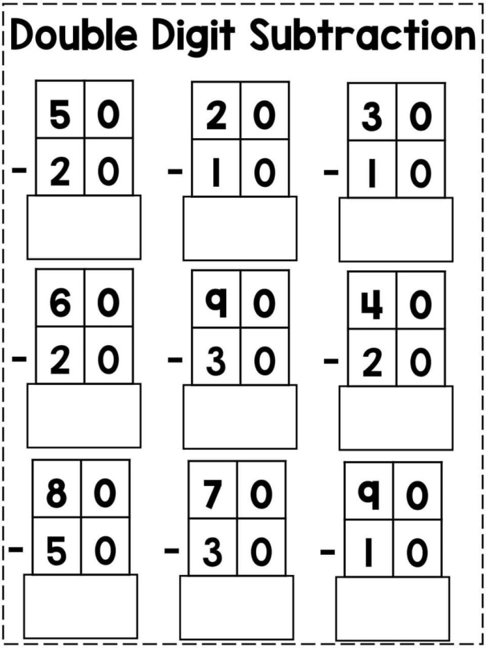 Spelling worksheet for Second Grade Practice Two-Digit Subtraction worksheet designed for second graders to enhance their skills with borrowing problems. Engaging worksheet for children focusing on two-digit subtraction and includes a word problem for extra challenge.