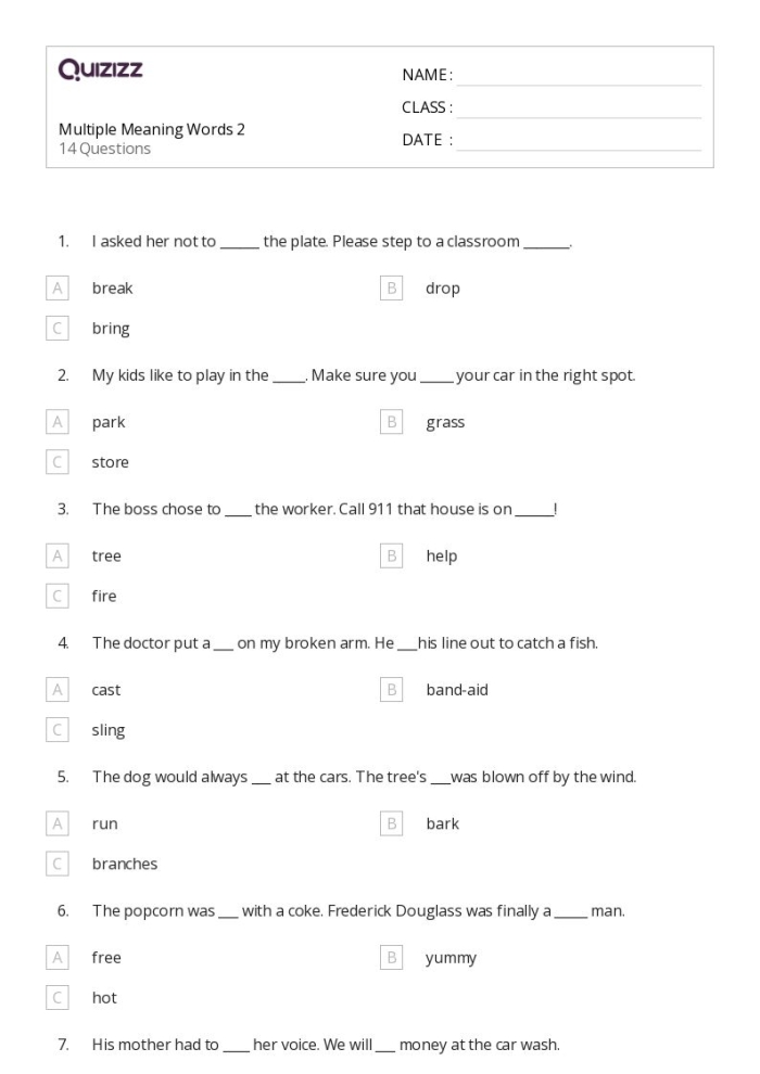 Educational resource for counting syllables in words for young learners Worksheet featuring two-syllable words with double consonants for Pre-K students