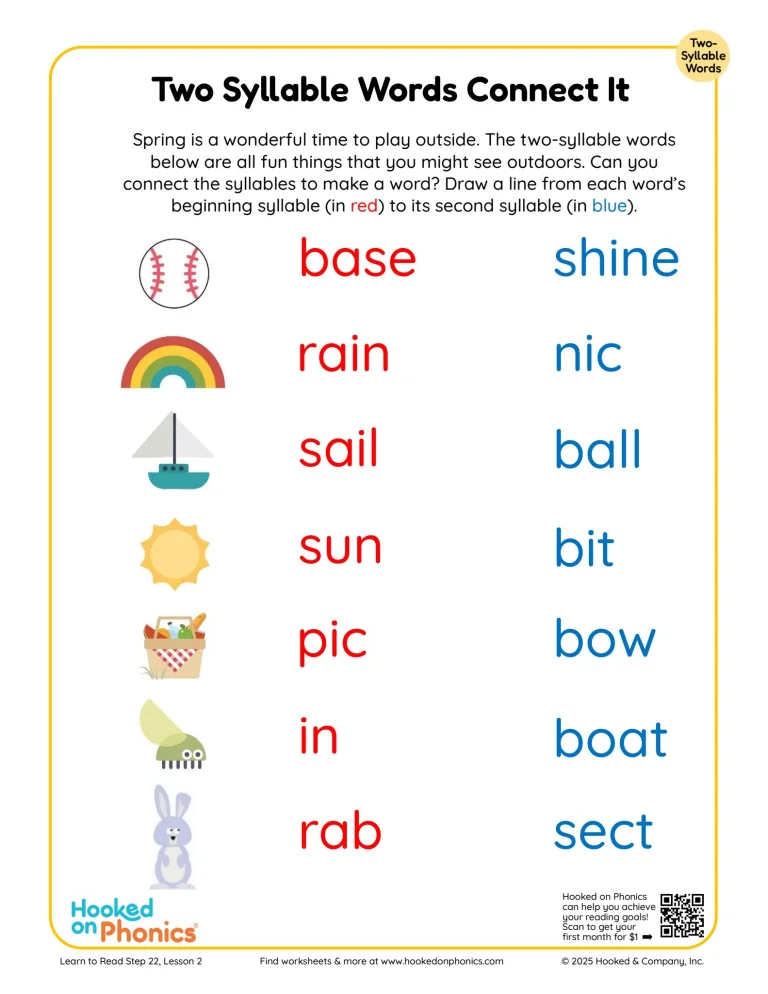 Engaging two-syllable words exercise for early writing skills development Worksheet featuring two-syllable words with double consonants for Pre-K students