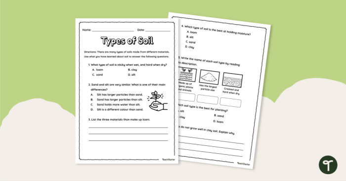 Visual representation of various soil types for educational purposes
