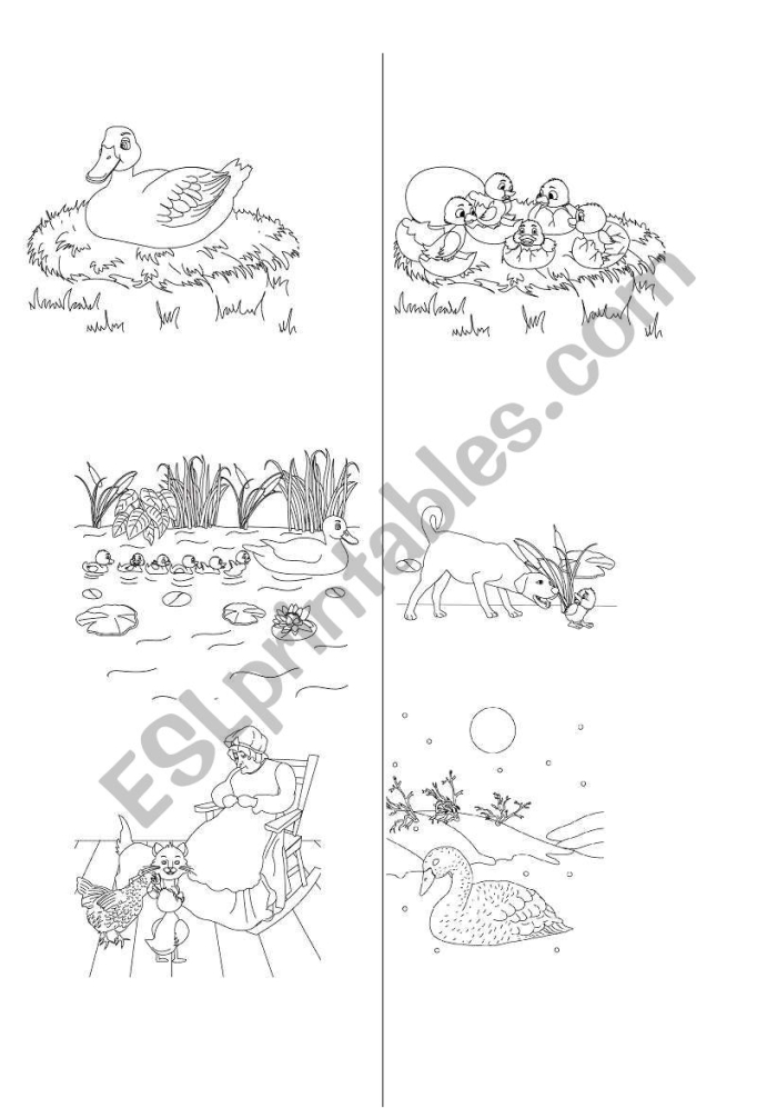 An engaging worksheet for first graders featuring "The Ugly Duckling" fable to enhance reading skills