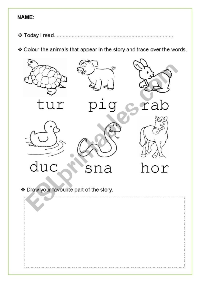 Worksheet for sequencing scenes from The Ugly Duckling story