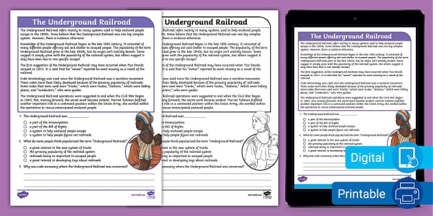 Illustration of a student completing The Underground Railroad worksheet focused on addition skills