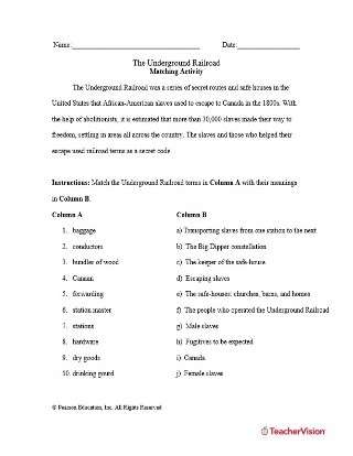 Fourth grade math worksheet featuring an addition activity about the Underground Railroad history