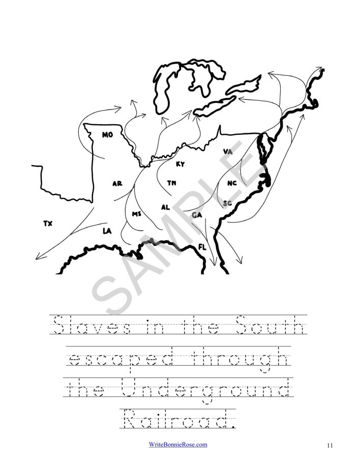 Fourth grade students analyzing historical lyrics and decimal math problems in an Underground Railroad songs of freedom worksheet