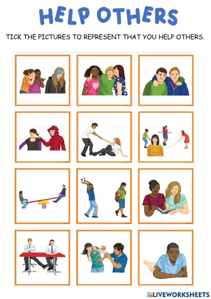Understanding Others Worksheet for Kindergarten Social Emotional Learning 2 Kindergarten worksheet featuring illustrations to help students practice understanding the perspectives of friends and family