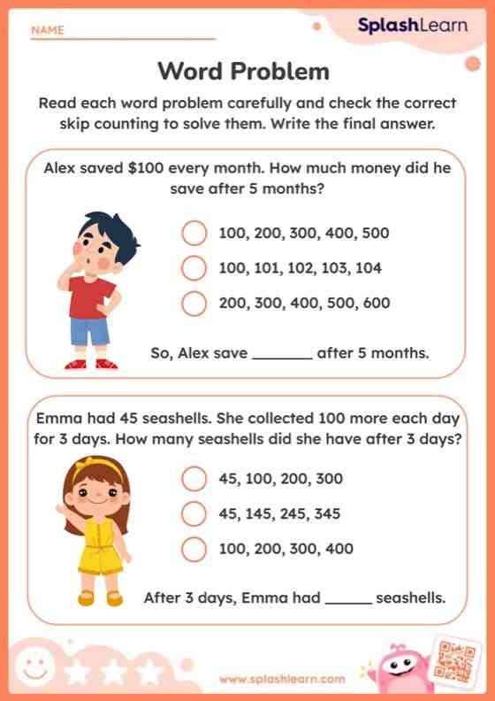 Second grade math worksheet featuring money addition word problems for practice