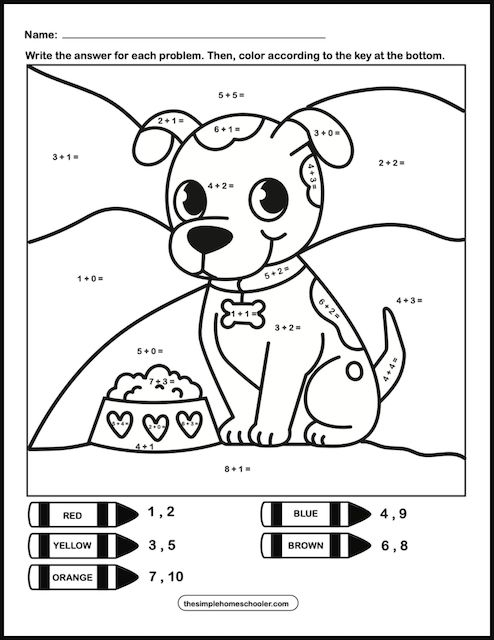 Colorful underwater addition activity for young learners practicing basic math facts First grade addition color by number worksheet with underwater scene and fish to color based on math answers