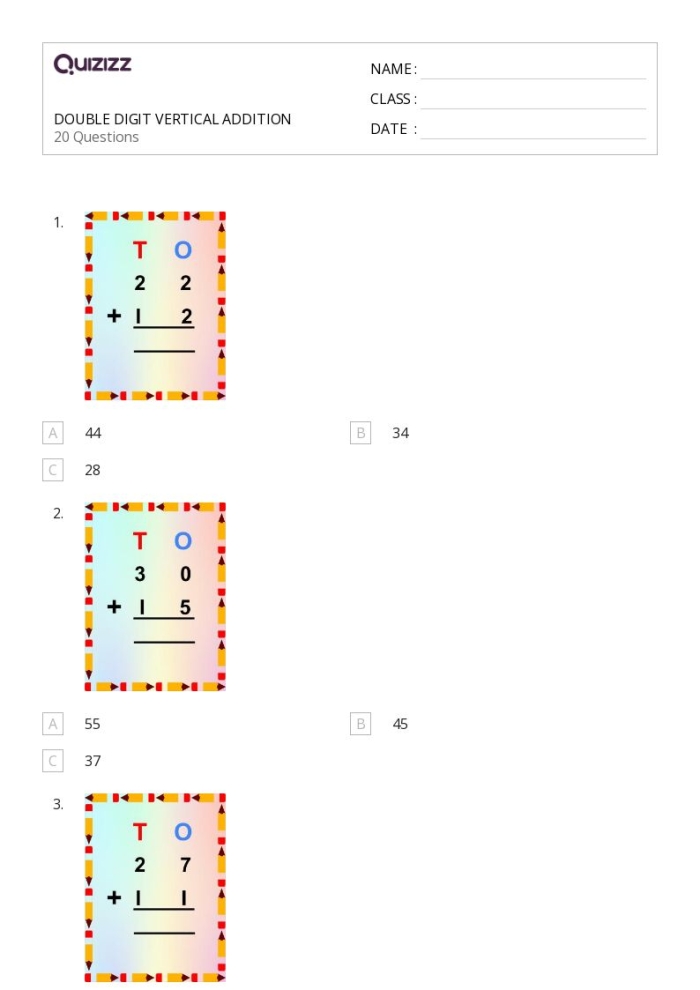 Second Grade Math Practice Double Digit Addition with Regrouping Worksheet 7 Underwater themed double digit vertical addition worksheet for second grade students