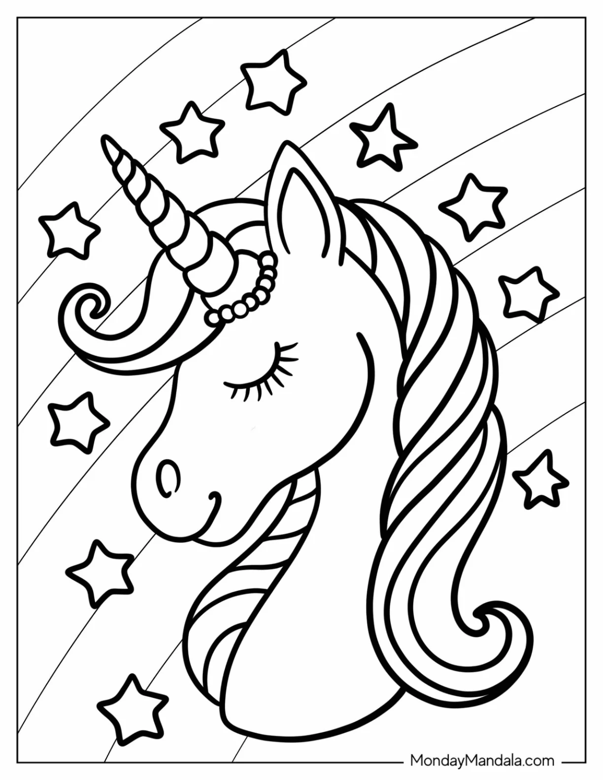 Pre-K student coloring a magical unicorn worksheet