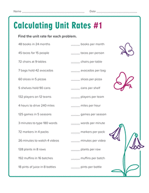 Engaging worksheet for learning unit prices in a fun and interactive way Unit Prices matching worksheet for sixth graders to practice calculating unit costs