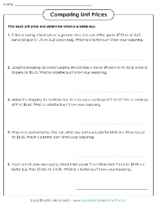 Finding Unit Rates Maze Worksheet Activity for Grade 6 Math Practice A sixth grade student solving unit rate problems through a maze activity with arrows and calculation paths