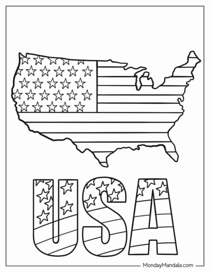 Illustration of the United States Flag worksheet for second graders featuring basic facts and waving locations
